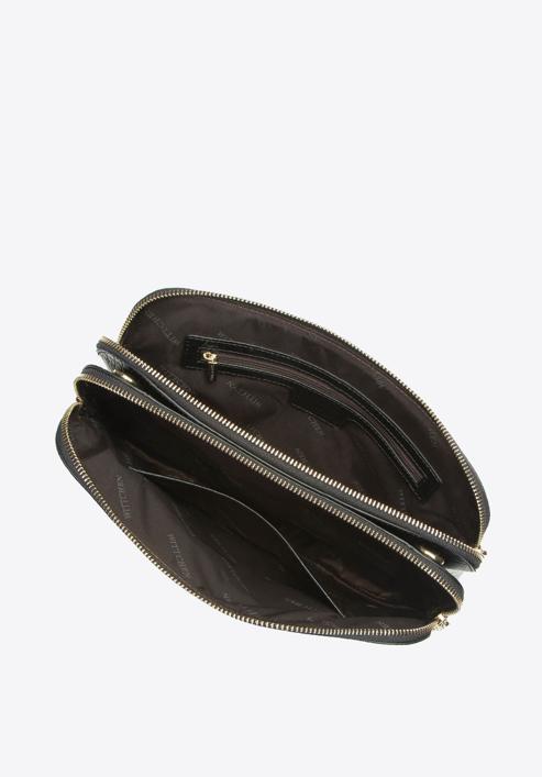 Women's leather cross body bag, black, 29-4E-004-5L, Photo 4