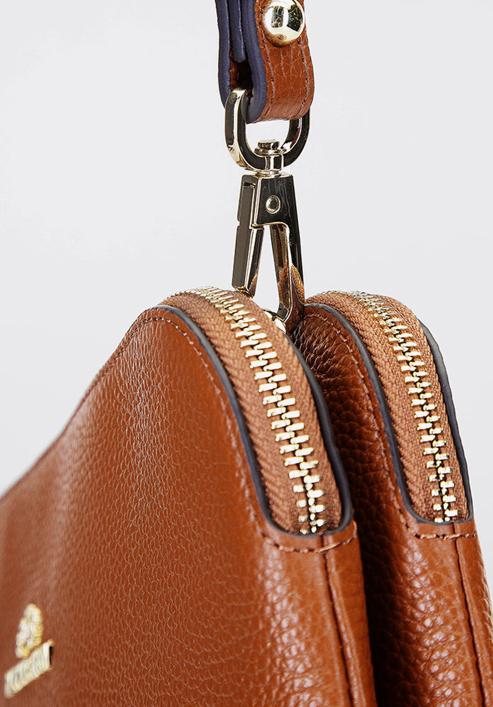 Women's leather cross body bag, cognac, 29-4E-004-9, Photo 5