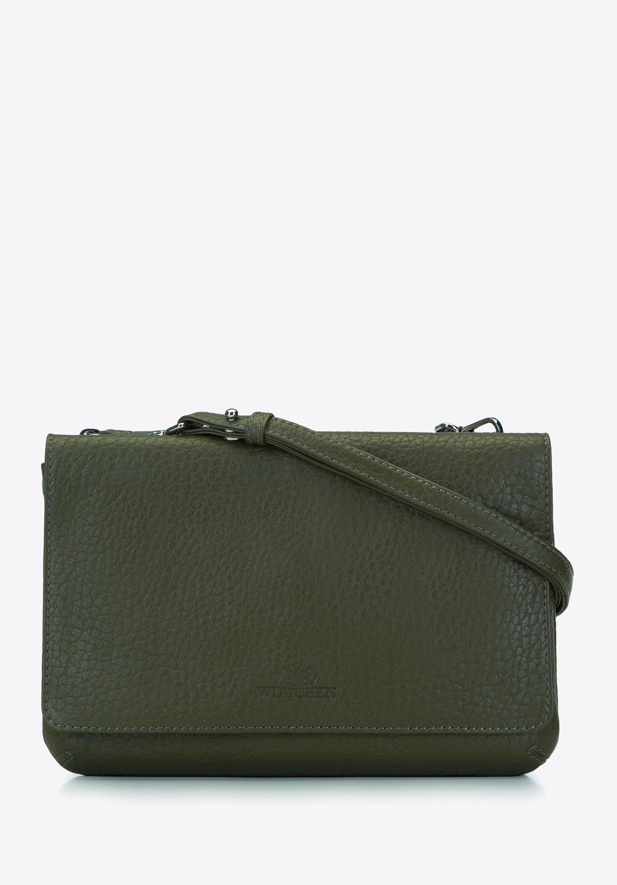 Leather handbag, dark green, 93-4E-203-Z, Photo 1