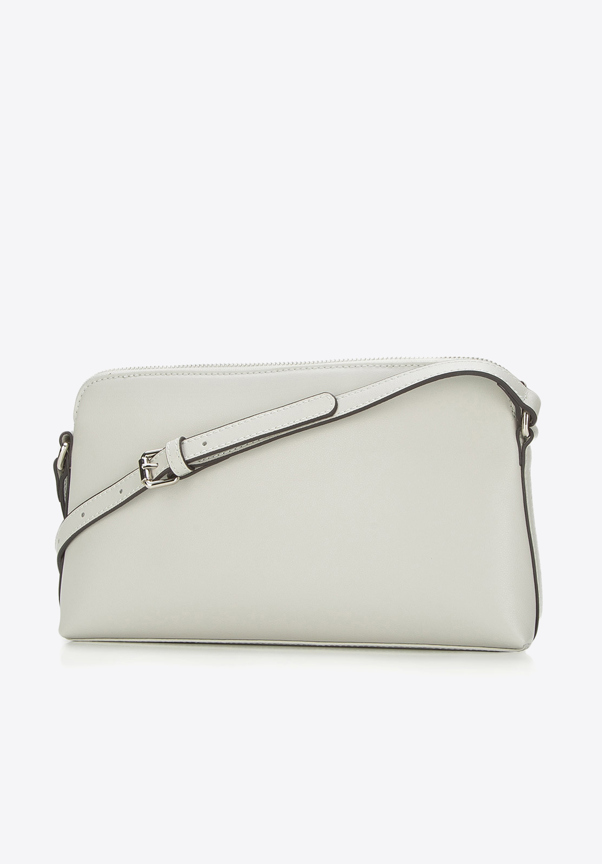 Damska listonoszka ze skóry metaliczna, jasny szary, 29-4E-001-8, Zdjęcie 1