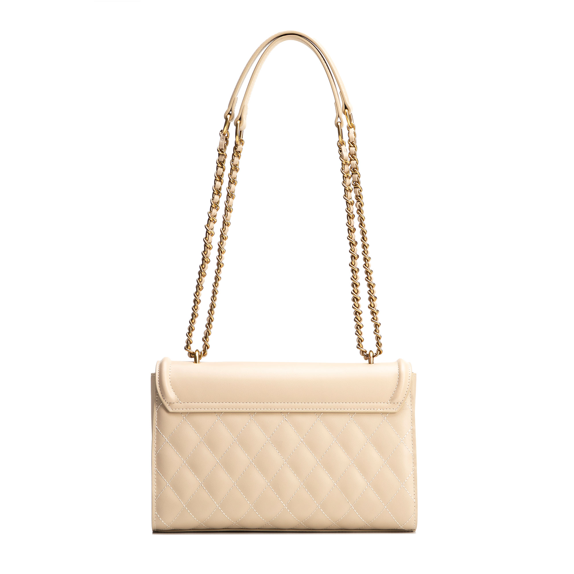 Béžová dámska crossbody kabelka Wittchen z prírodnej kože s prešívaným spracovaním, Vyberte variant béžová