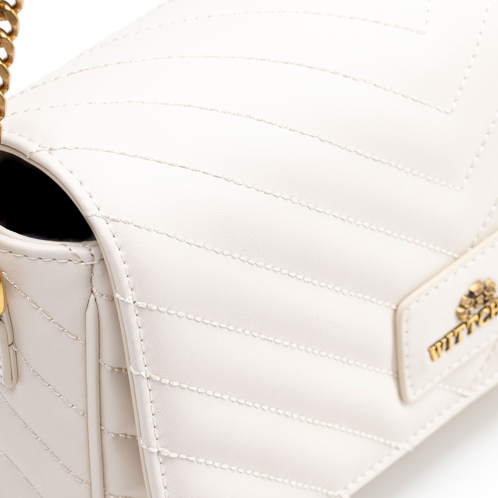 Krémová dámska crossbody kabelka Wittchen z prírodnej kože s prešívaným spracovaním, Vyberte variant krémová