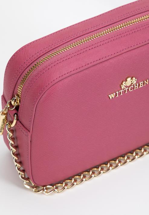Saffiano leather chain crossbody bag, pink, 29-4E-019-3, Photo 4