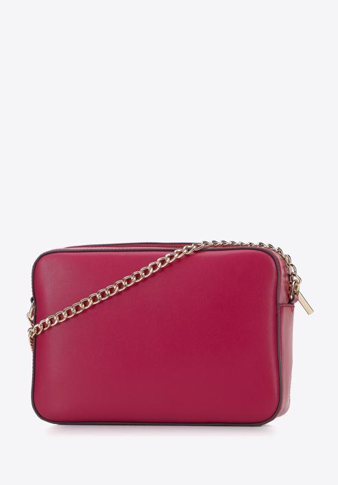 Leather cross body bag with monogram design, pink, 95-4E-634-3, Photo 2