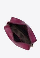 Leather cross body bag with monogram design, burgundy, 95-4E-634-7, Photo 3