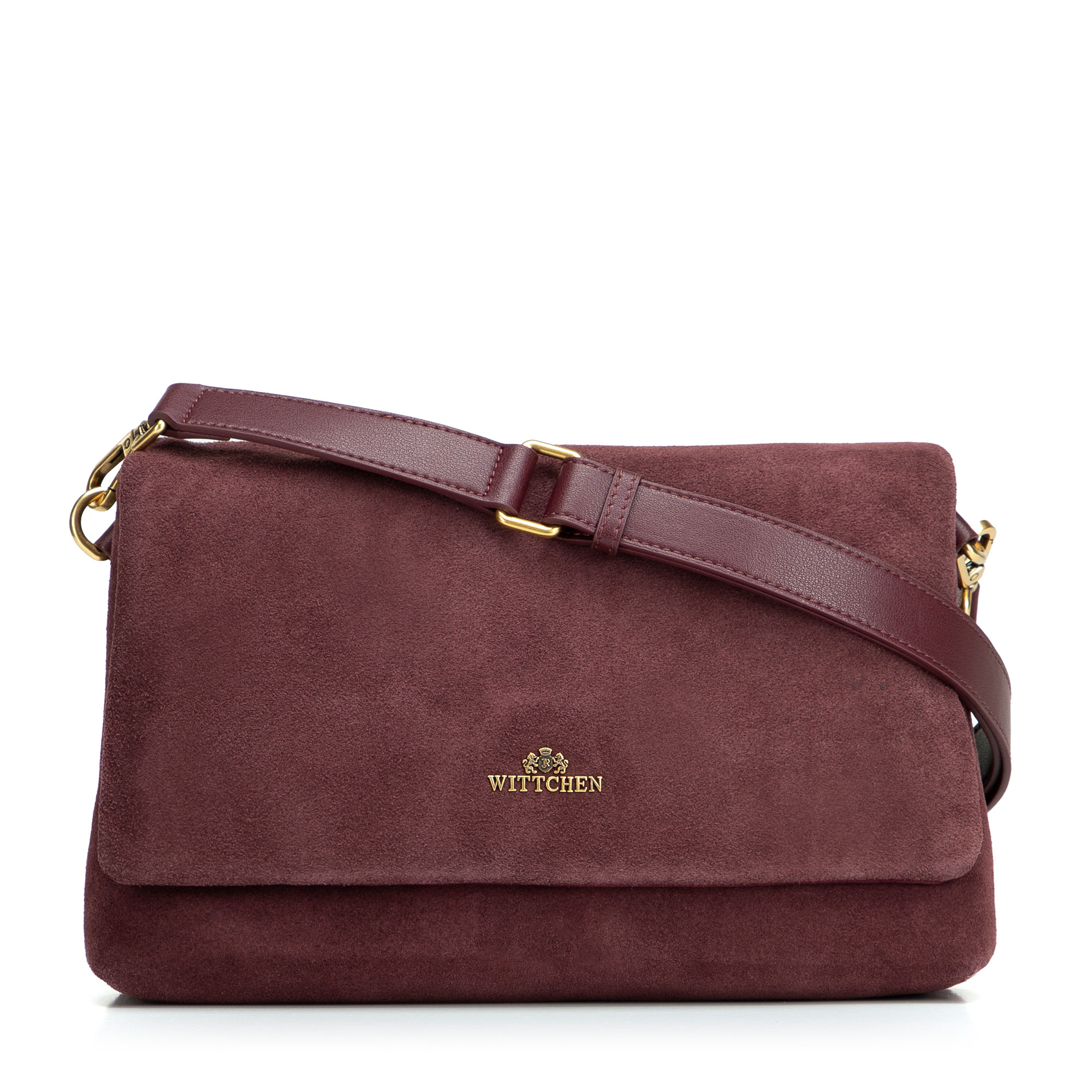 Dámska crossbody kabelka Wittchen z prírodnej kože s moderným vzhľadom, Vyberte variant burgund