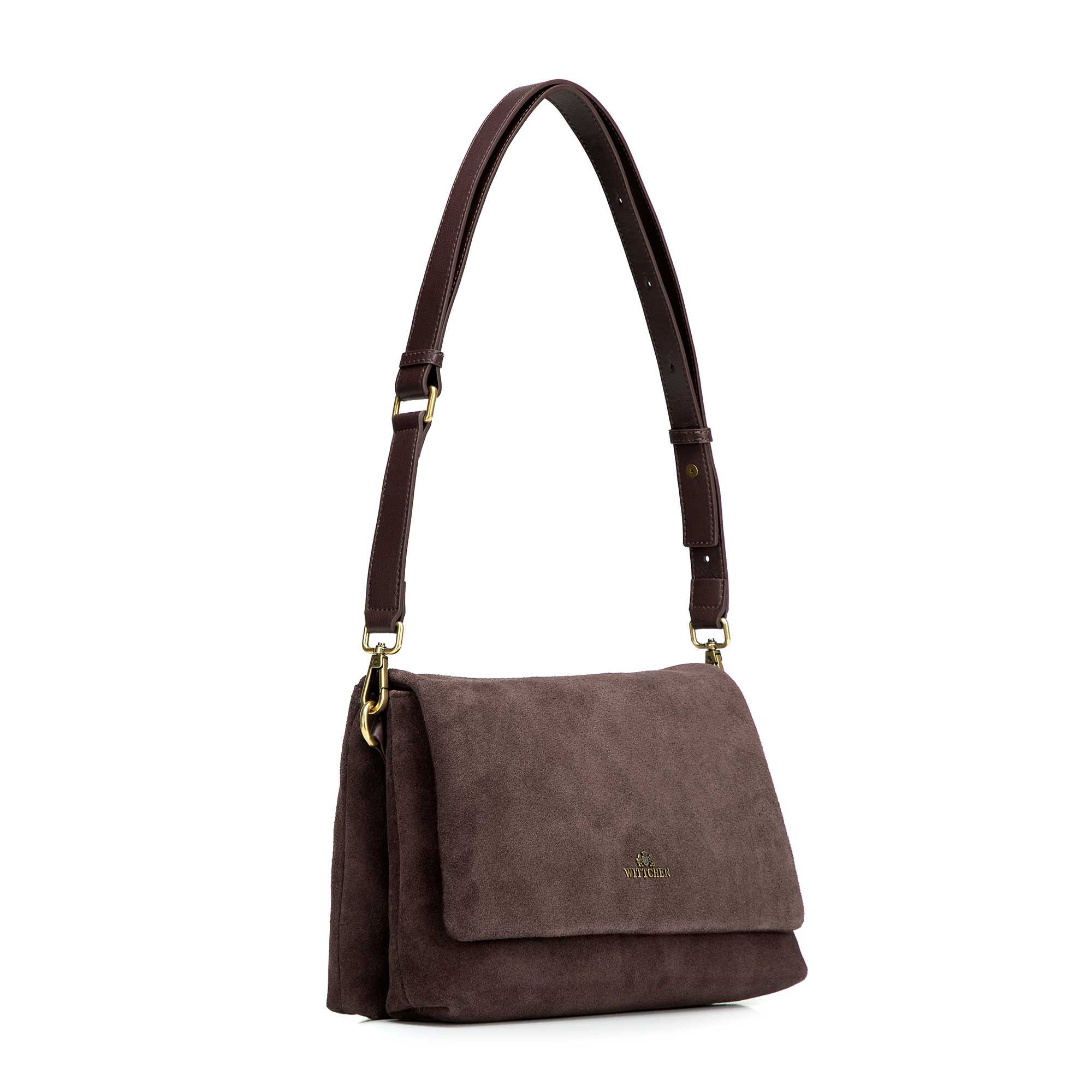 Tmavohnedá dámska crossbody kabelka Wittchen z prírodnej kože s nadčasovým vzhľadom, Vyberte variant tmavohnedá