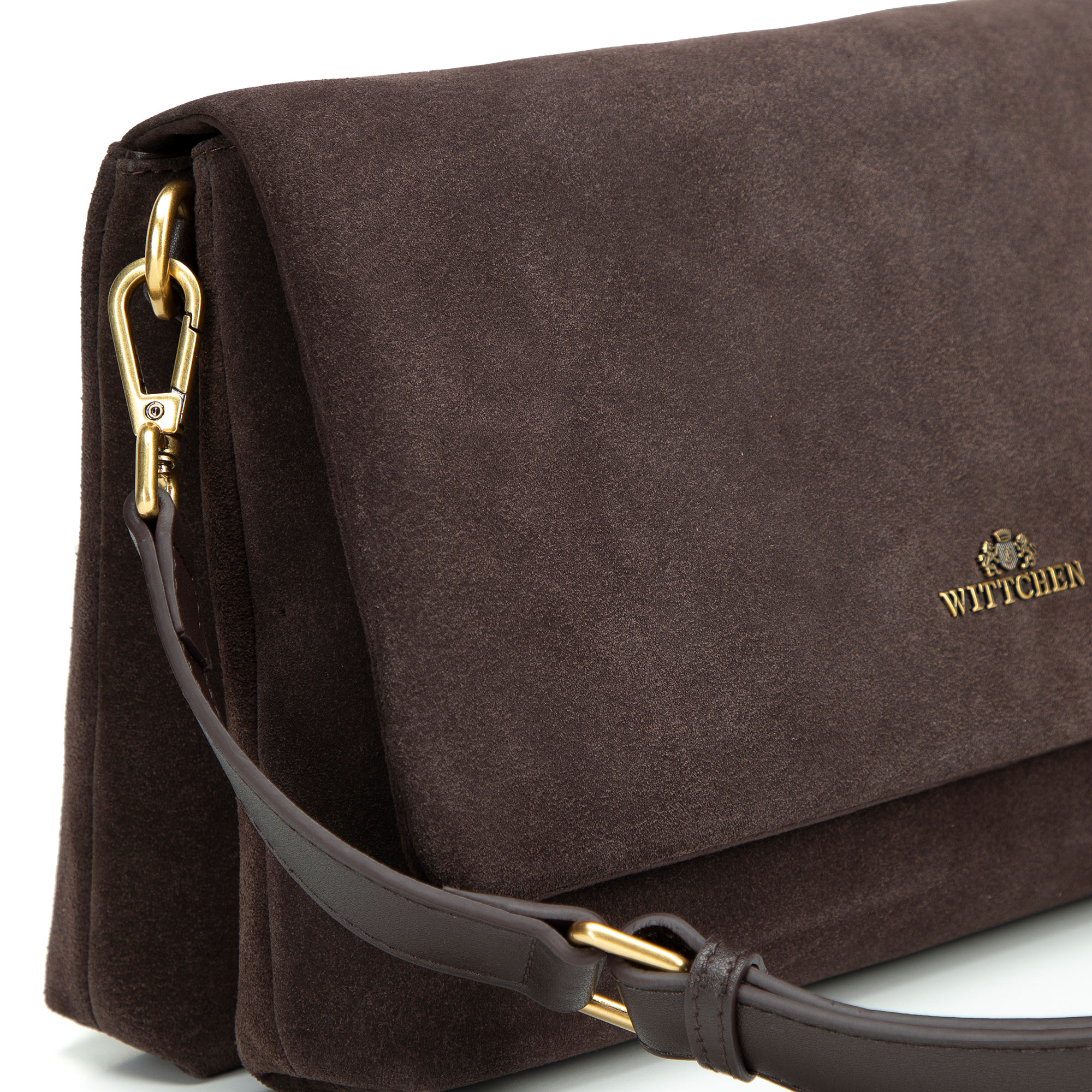 Tmavohnedá dámska crossbody kabelka Wittchen z prírodnej kože s nadčasovým vzhľadom, Vyberte variant tmavohnedá
