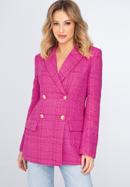 Women's boucle fitted blazer, pink, 98-9X-500-0-S, Photo 1