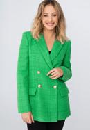 Women's boucle fitted blazer, green, 98-9X-500-7-L, Photo 1