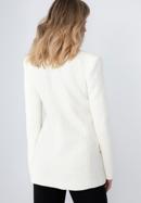 Women's boucle fitted blazer, white, 98-9X-500-P-M, Photo 3