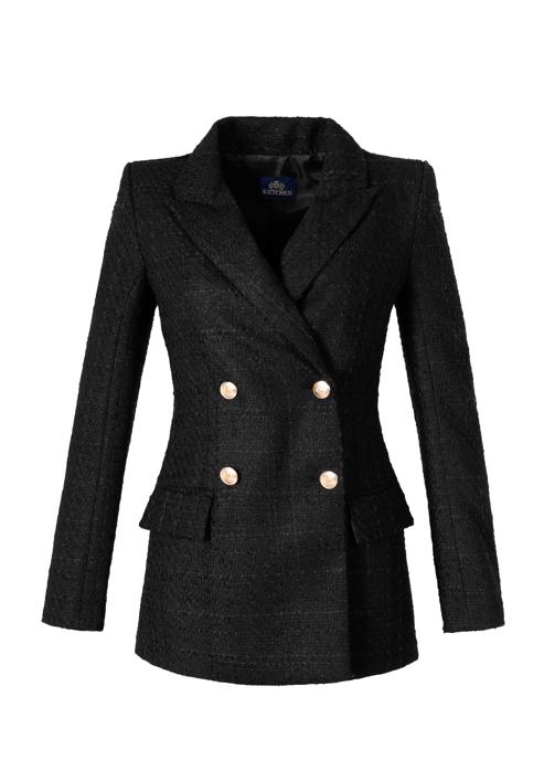 Women's boucle fitted blazer, black, 98-9X-500-1-L, Photo 30