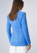 Women's boucle fitted blazer, blue, 98-9X-500-1-M, Photo 4