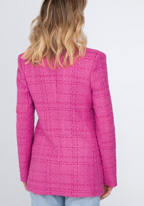 Women's boucle fitted blazer, pink, 98-9X-500-0-S, Photo 4