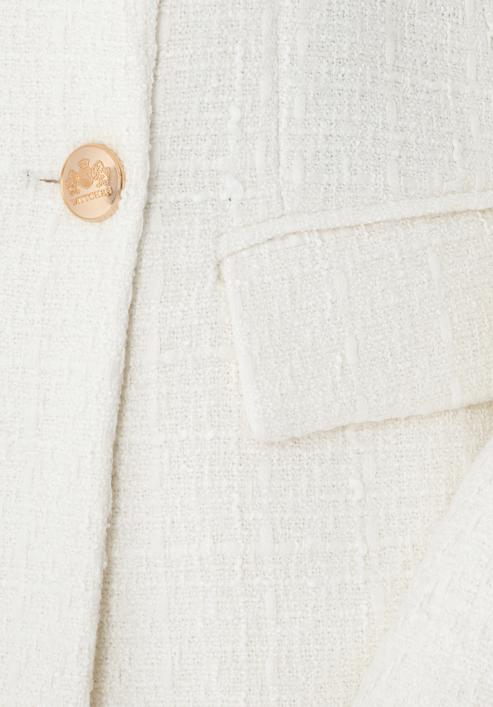 Women's boucle fitted blazer, white, 98-9X-500-Z-M, Photo 5