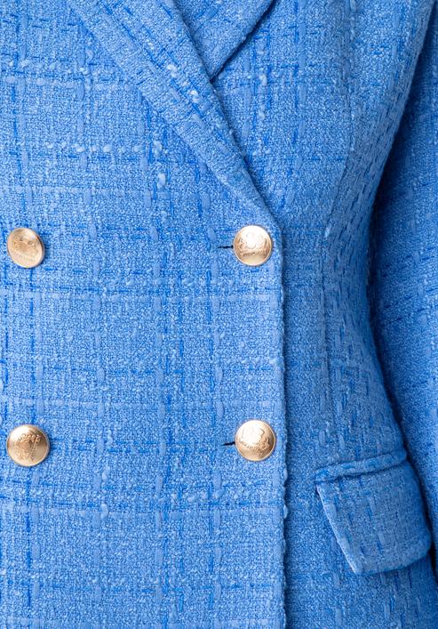 Women's boucle fitted blazer, blue, 98-9X-500-P-XL, Photo 6
