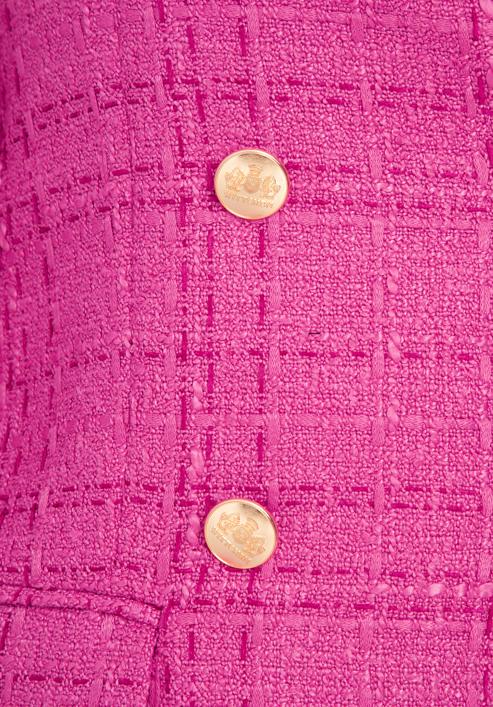 Women's boucle fitted blazer, pink, 98-9X-500-N-L, Photo 6