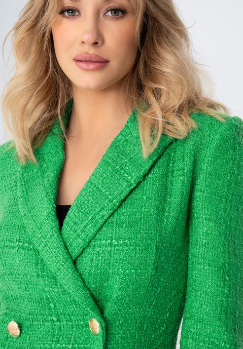 Women's boucle fitted blazer, green, 98-9X-500-7-L, Photo 6