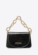 Faux leather mini handbag, black, 95-4Y-766-4, Photo 1