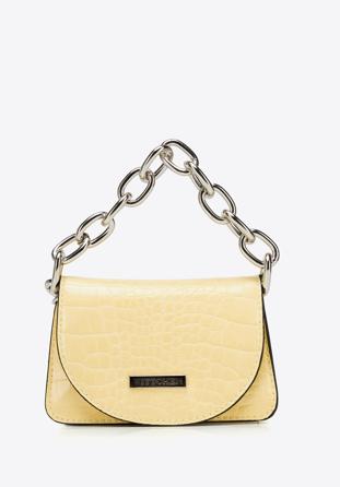 Faux leather mini handbag, yellow, 95-4Y-766-Y, Photo 1