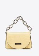Faux leather mini handbag, yellow, 95-4Y-766-Z, Photo 1