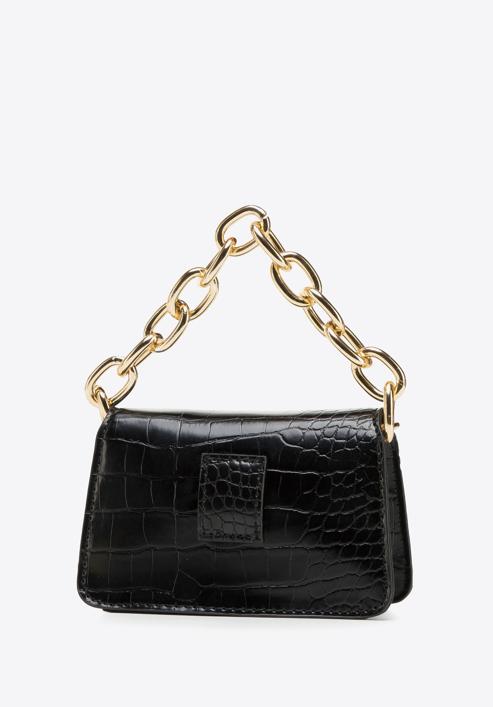 Faux leather mini handbag, black, 95-4Y-766-4, Photo 2