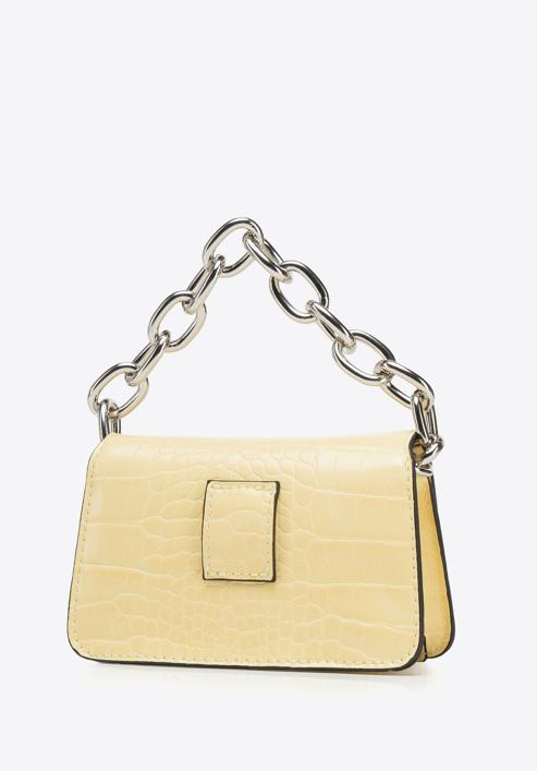 Faux leather mini handbag, yellow, 95-4Y-766-Y, Photo 2