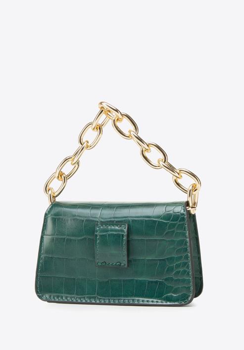 Faux leather mini handbag, green, 95-4Y-766-4, Photo 2