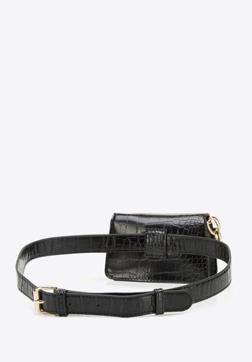 Faux leather mini handbag, black, 95-4Y-766-4, Photo 4
