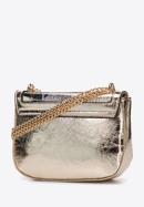 Women's glistening faux leather flap bag on chain, gold, 97-4Y-754-P, Photo 3