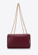 Women's quilted faux leather flap bag, burgundy, 97-4Y-510-Z, Photo 3