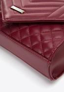 Women's quilted faux leather flap bag, burgundy, 97-4Y-510-Z, Photo 5