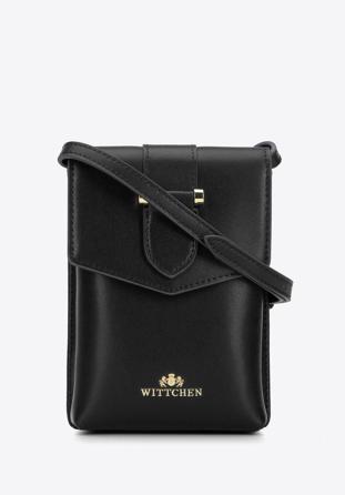 Women's leather mini purse, black, 95-2E-601-1, Photo 1