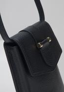 Women's leather mini purse, black-gold, 95-2E-601-33, Photo 4