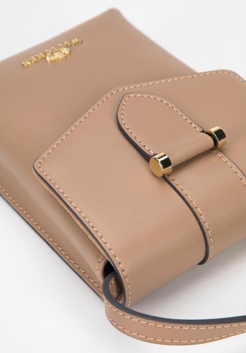 Women's leather mini purse, beige, 95-2E-601-33, Photo 4
