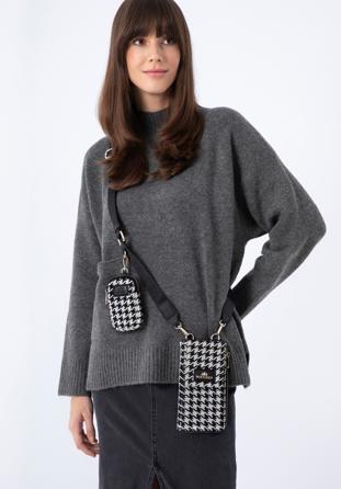 Women's patterned mini handbag, white-black, 97-2E-506-X3, Photo 1