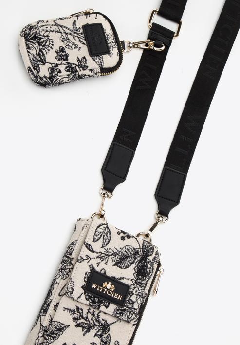 Women's patterned mini handbag, cream-black, 97-2E-506-X3, Photo 5