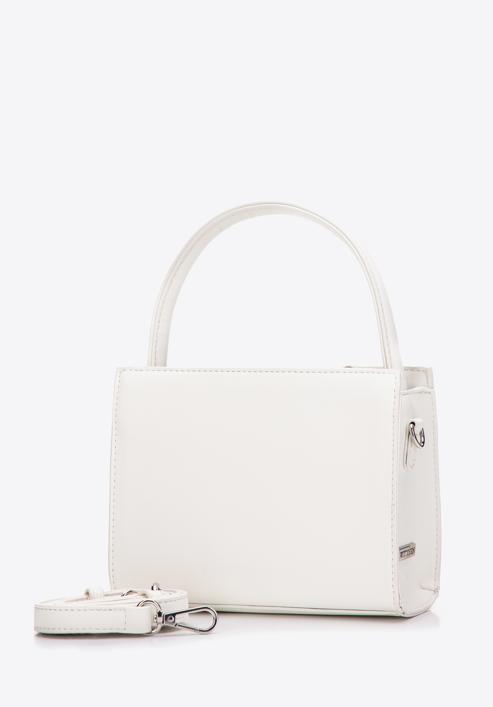 Women's mini handbag with diamante buckle detail, off white, 97-4Y-756-P, Photo 2