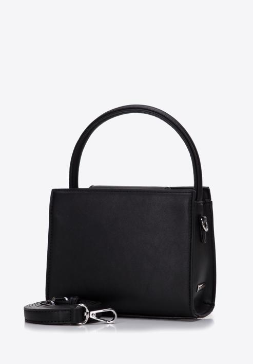 Women's mini handbag with diamante buckle detail, black, 97-4Y-756-0, Photo 2