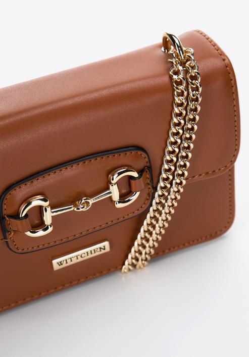 Women's mini chain clutch bag, brown, 97-4Y-760-5, Photo 5