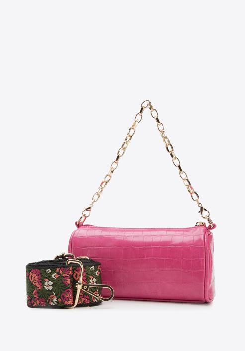 Small baguette bag with interchangeable shoulder straps, pink, 94-4Y-708-P, Photo 2