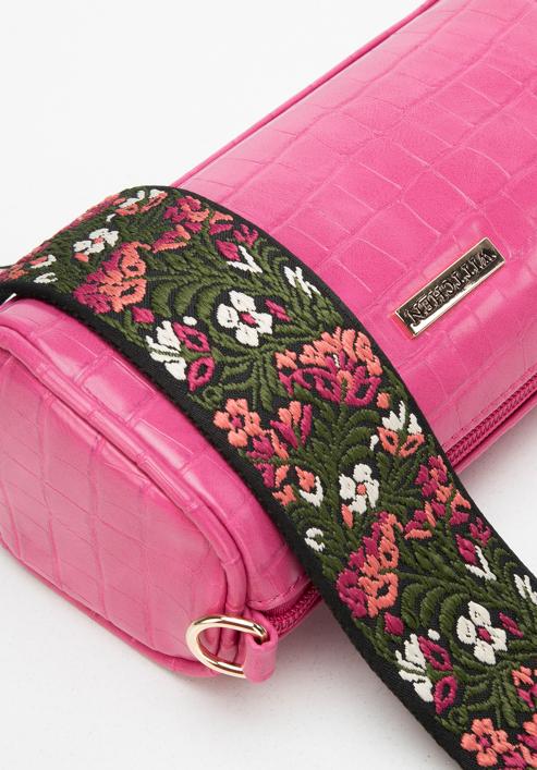 Small baguette bag with interchangeable shoulder straps, pink, 94-4Y-708-P, Photo 4