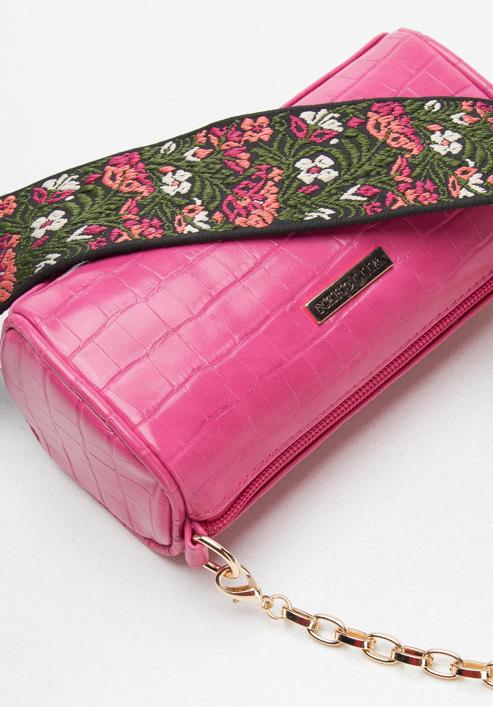 Small baguette bag with interchangeable shoulder straps, pink, 94-4Y-708-P, Photo 5