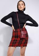 Women's leather croco mini purse, dar red, 95-2E-601-3, Photo 15