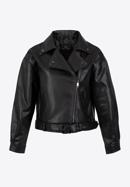 Women's oversize faux leather biker jacket, black, 97-9P-104-P-L, Photo 20