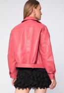 Women's oversize faux leather biker jacket, pink, 97-9P-104-P-L, Photo 4