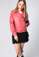 Women's oversize faux leather biker jacket, pink, 97-9P-104-P-L, Photo 5