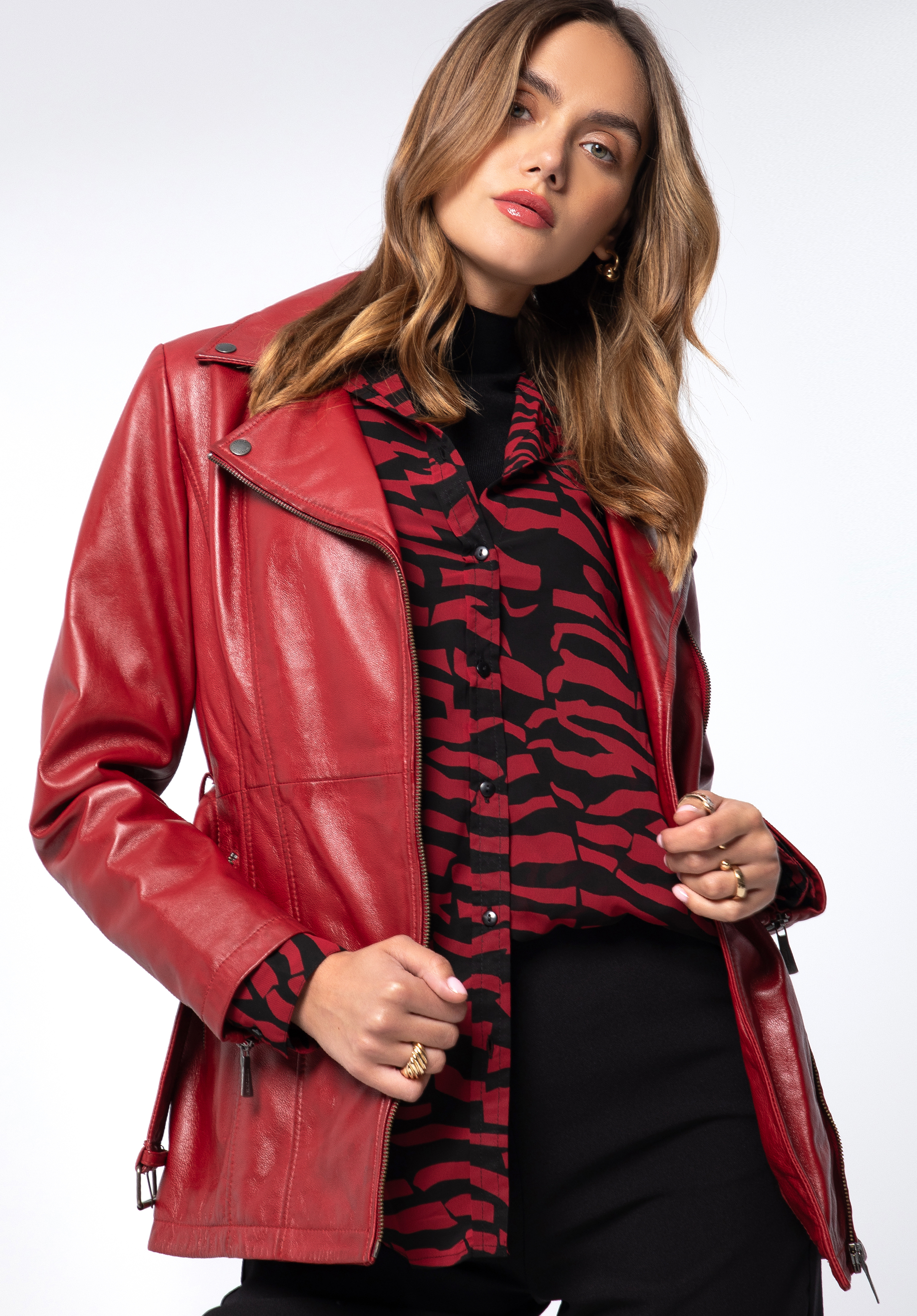 Women s leather biker jacket I WITTCHEN