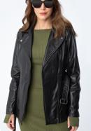 Women's leather biker jacket, dark brown, 97-09-803-3-S, Photo 2