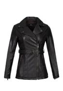 Women's leather biker jacket, dark brown, 97-09-803-3-S, Photo 30